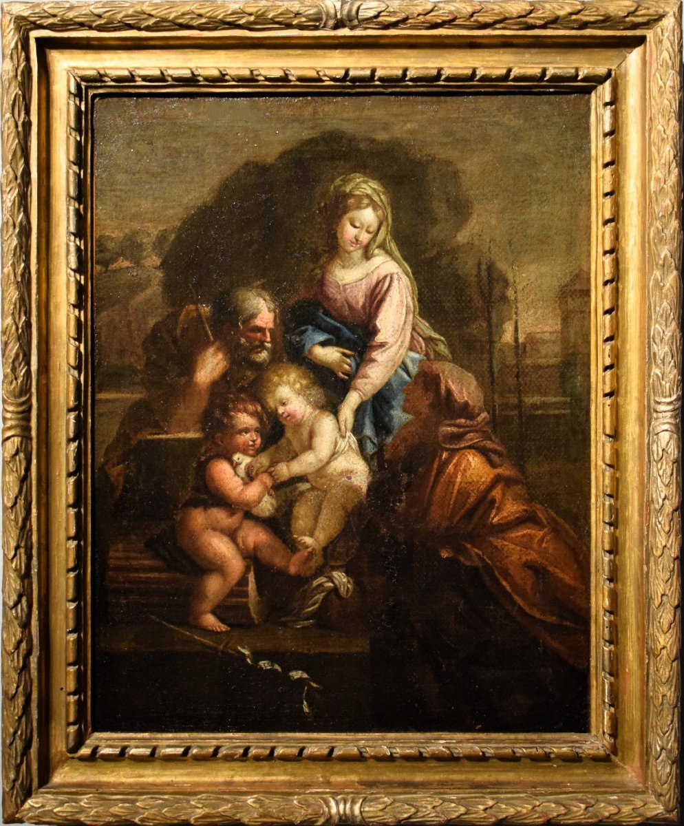 The Holy Family With St. John The Infant And St. Elizabeth - Emilian School - First Half Of The 18th Century