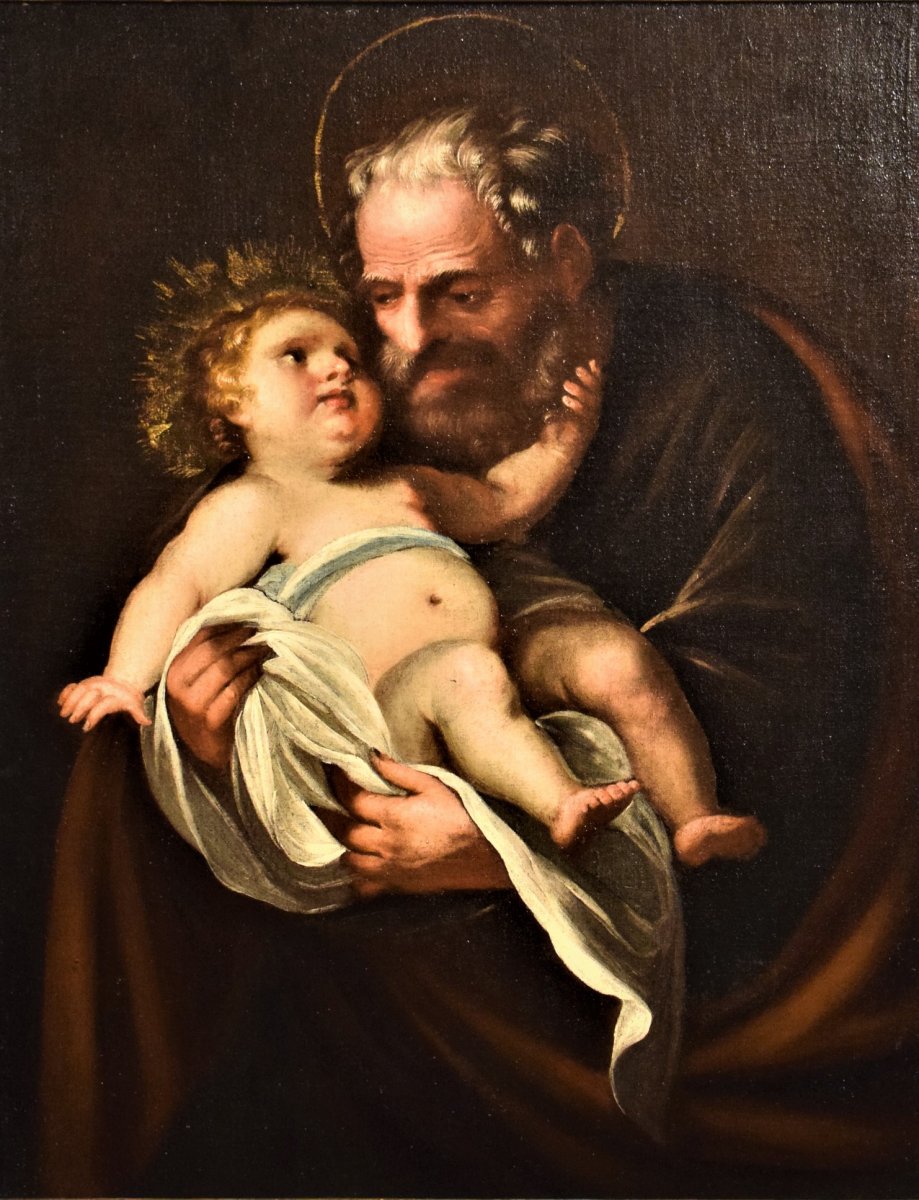 Saint Joseph Et l'Enfant - Francesco Nuvolone - école Lombarde De XVIIème-photo-2