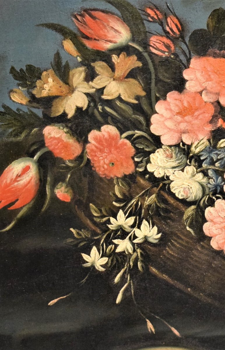 Still Life Of Flowers And Fruit - Francesco Lavagna - Beginning Of The XVIIIth-photo-4
