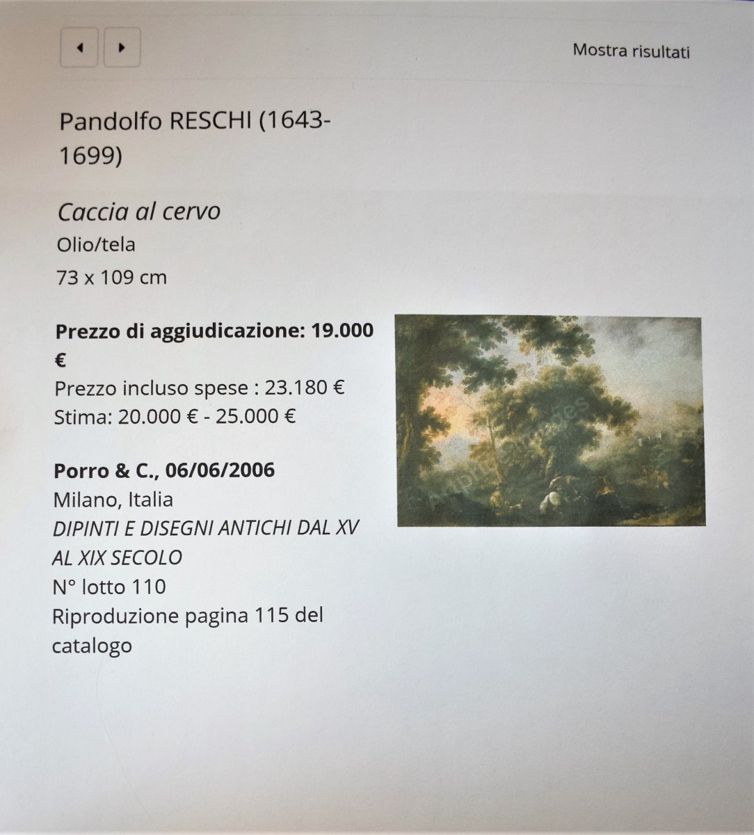 Chasse au Cerf Pandolfo Reschi XVIIème siècle-photo-8