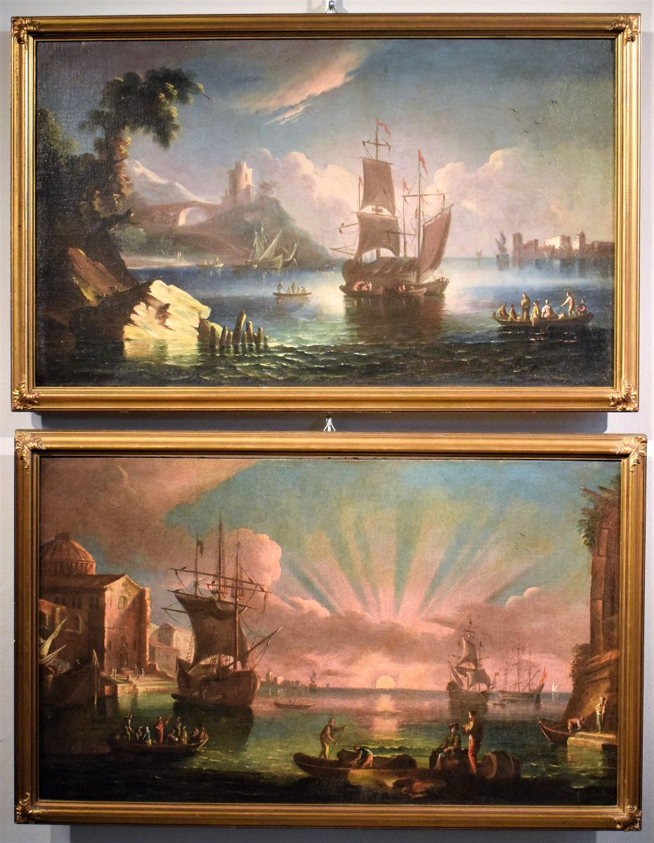 Couple Of Seascapes - Paolo Maria Antoniani, End Of The Eighteenth