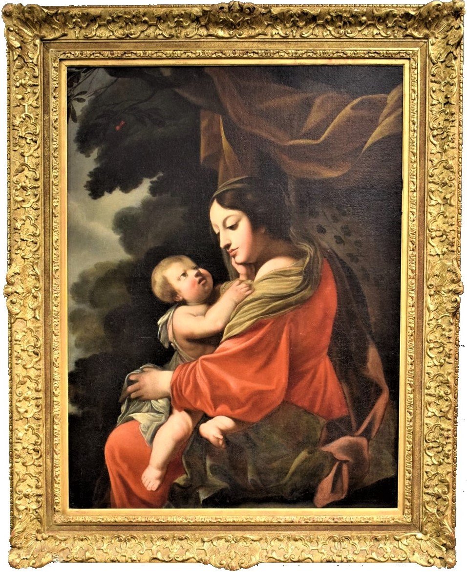 Virgin And Child French School Of The XVIIIth-photo-2