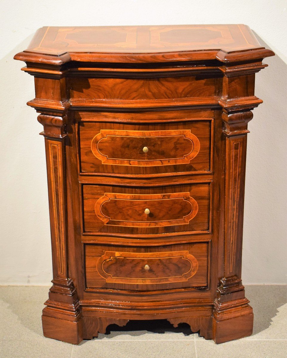 Small Louis XIV Inlaid Commode, Front Displaced - XVIIIth-photo-2