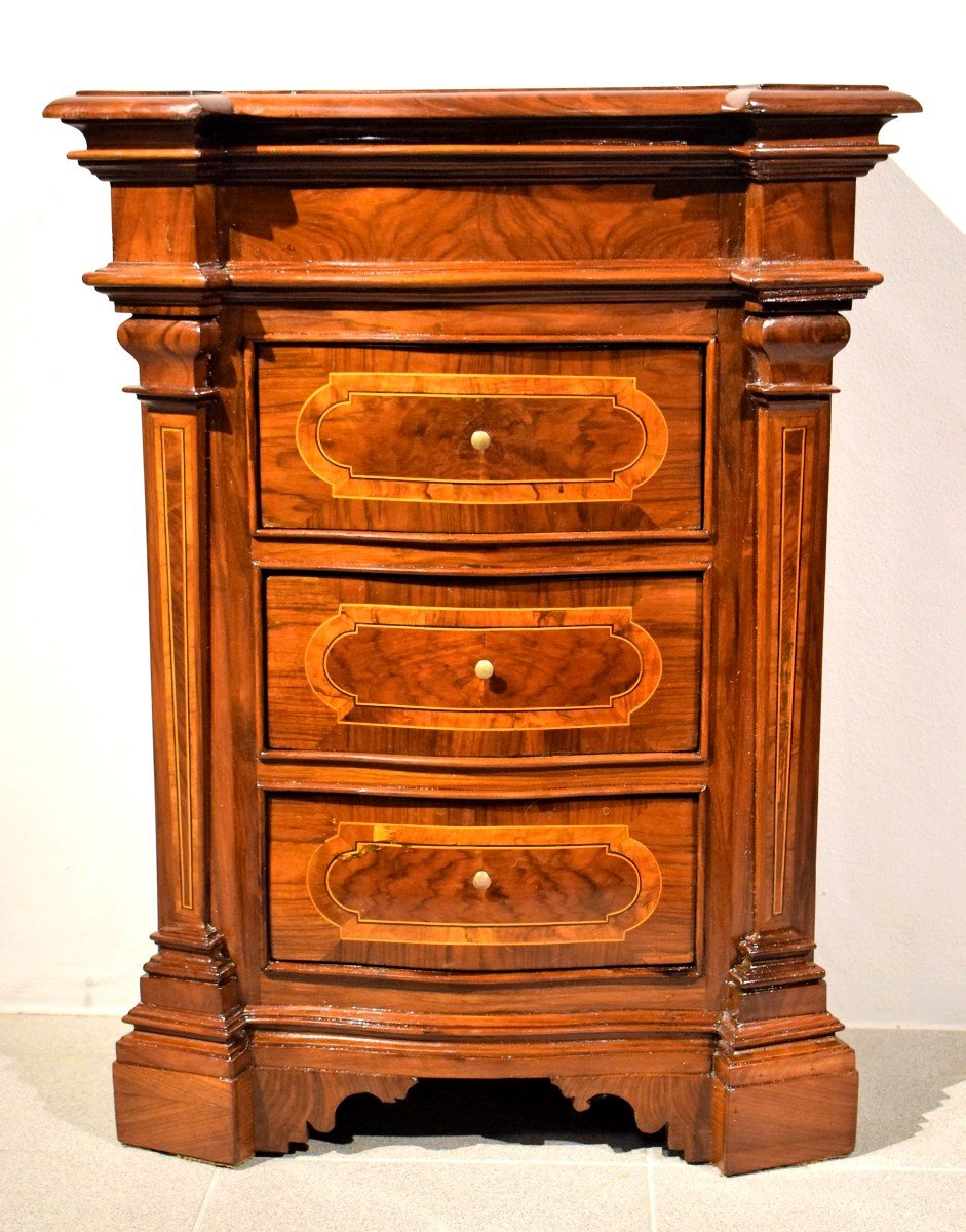 Small Louis XIV Inlaid Commode, Front Displaced - XVIIIth