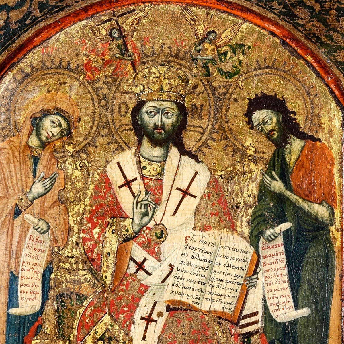 Greek Triptych On Golden Background -photo-3