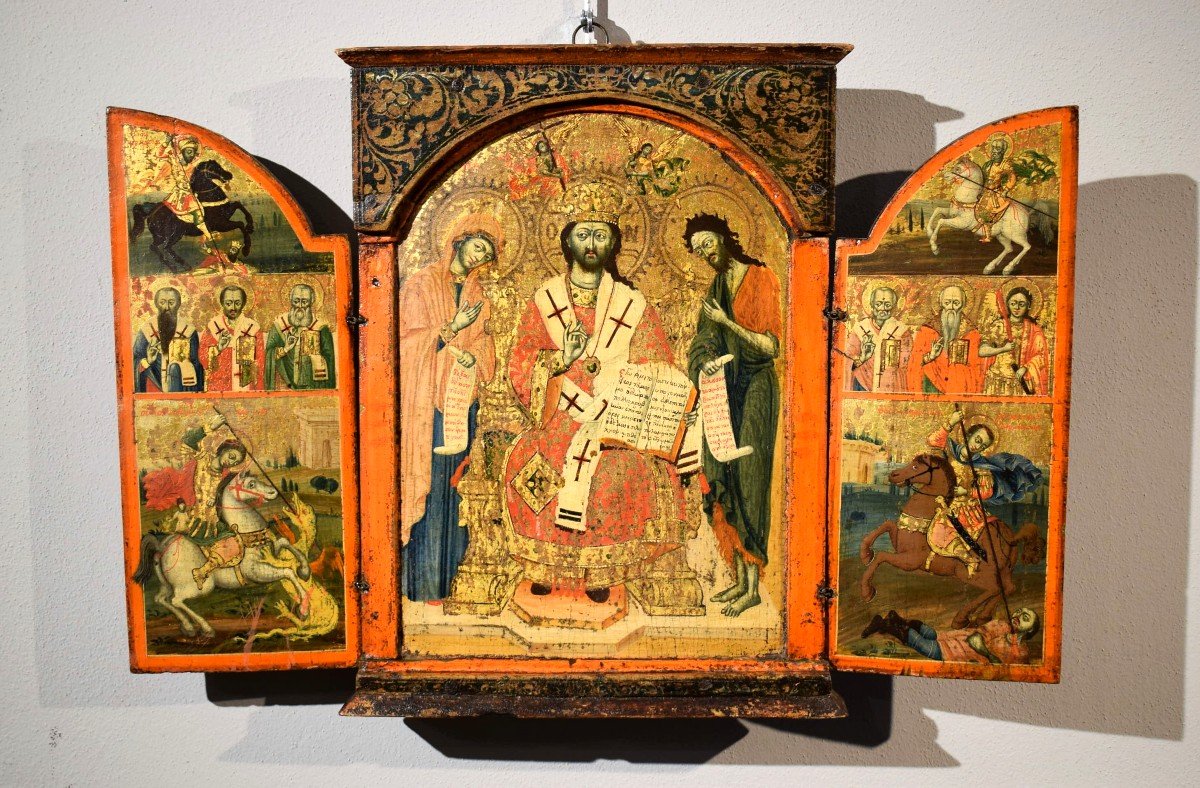 Greek Triptych On Golden Background -photo-8