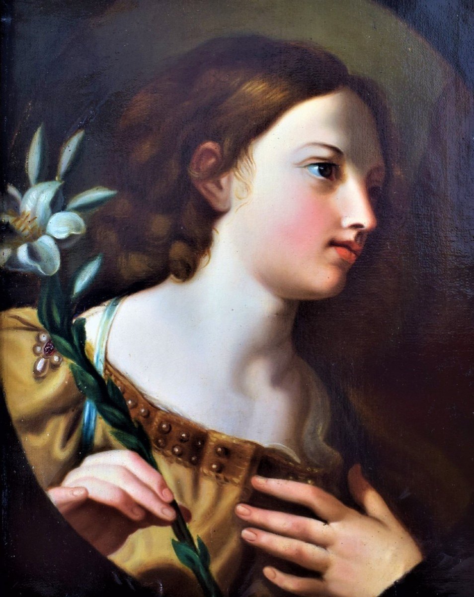 The Angel Of The Annunciation Elisabetta Sirani Emilian School-photo-2