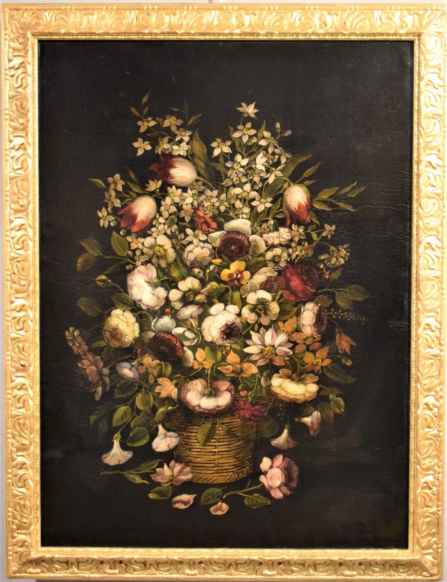 Still Life Of Flowers - End Of The 19th In The Flemish Way