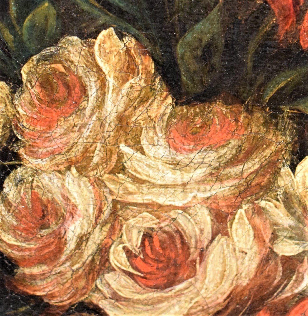 Nature Morte De Fleurs Avec Paysage école Vénitienne XVIIIème-photo-4