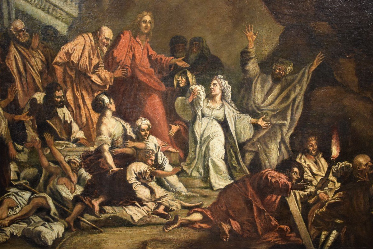 The Resurrection Of Lazarus Venetian School End Of The 17th Century-photo-3