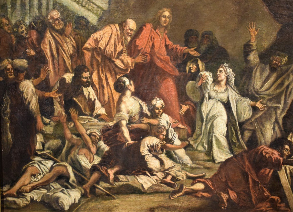 The Resurrection Of Lazarus Venetian School End Of The 17th Century-photo-4