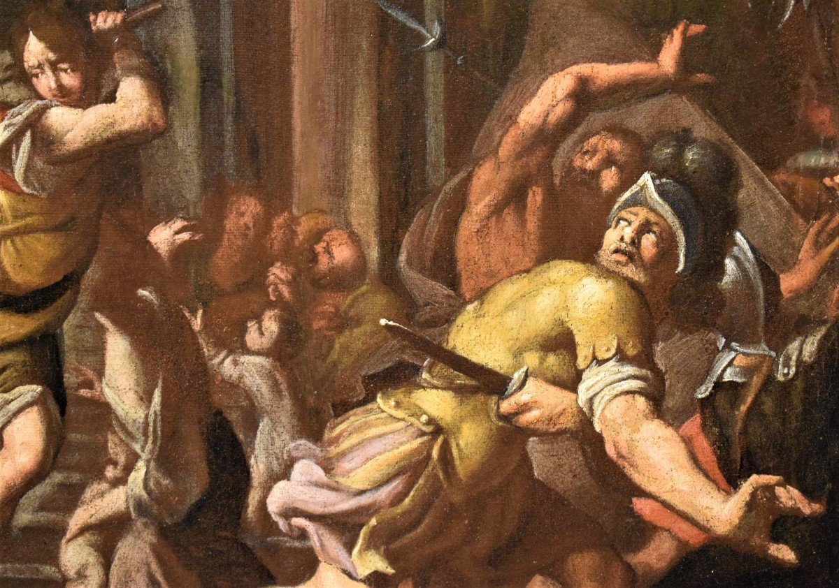 Heliodorus Expelled From The Temple - Orazio Talami (bologna 1624-1708)-photo-3