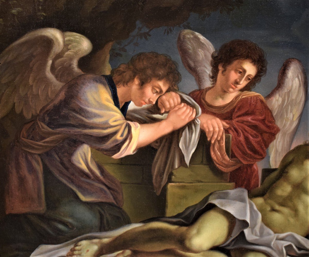 Christ mort pleuré par deux Anges - Bologne XVIIème  (Guercino)