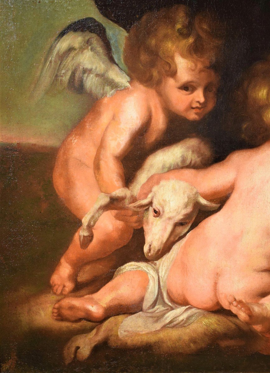 Bacchanale De Putti - School Of Peter Paul Rubens - XVIIth Century-photo-3