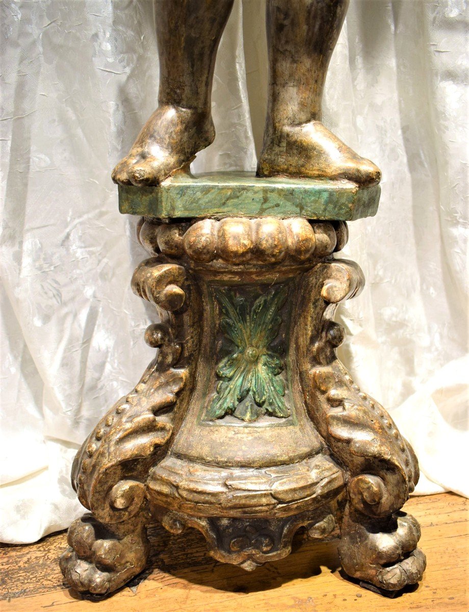 Sculpture In Lacquered And Silver Louis XVI Venetian Wood-photo-4