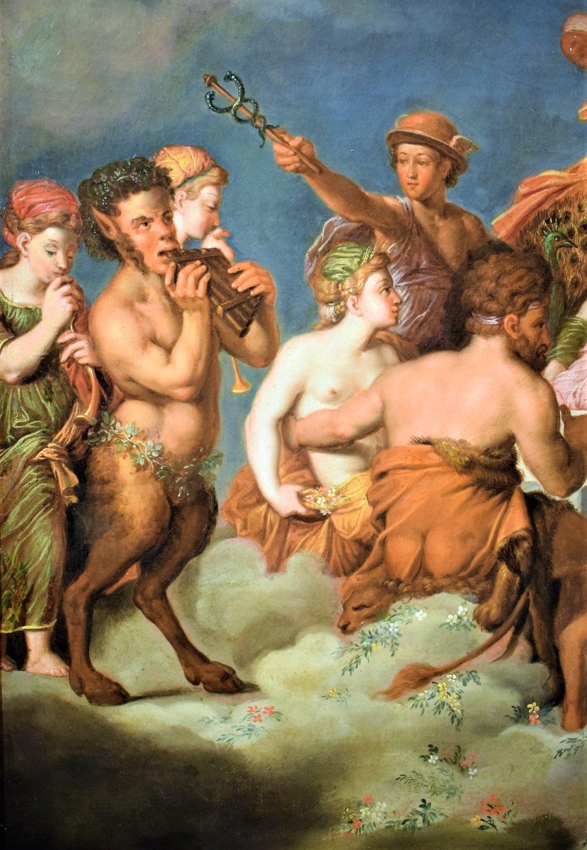 Le Banquet Des Dieux  Maître maniériste flamand fin XVIème-photo-2