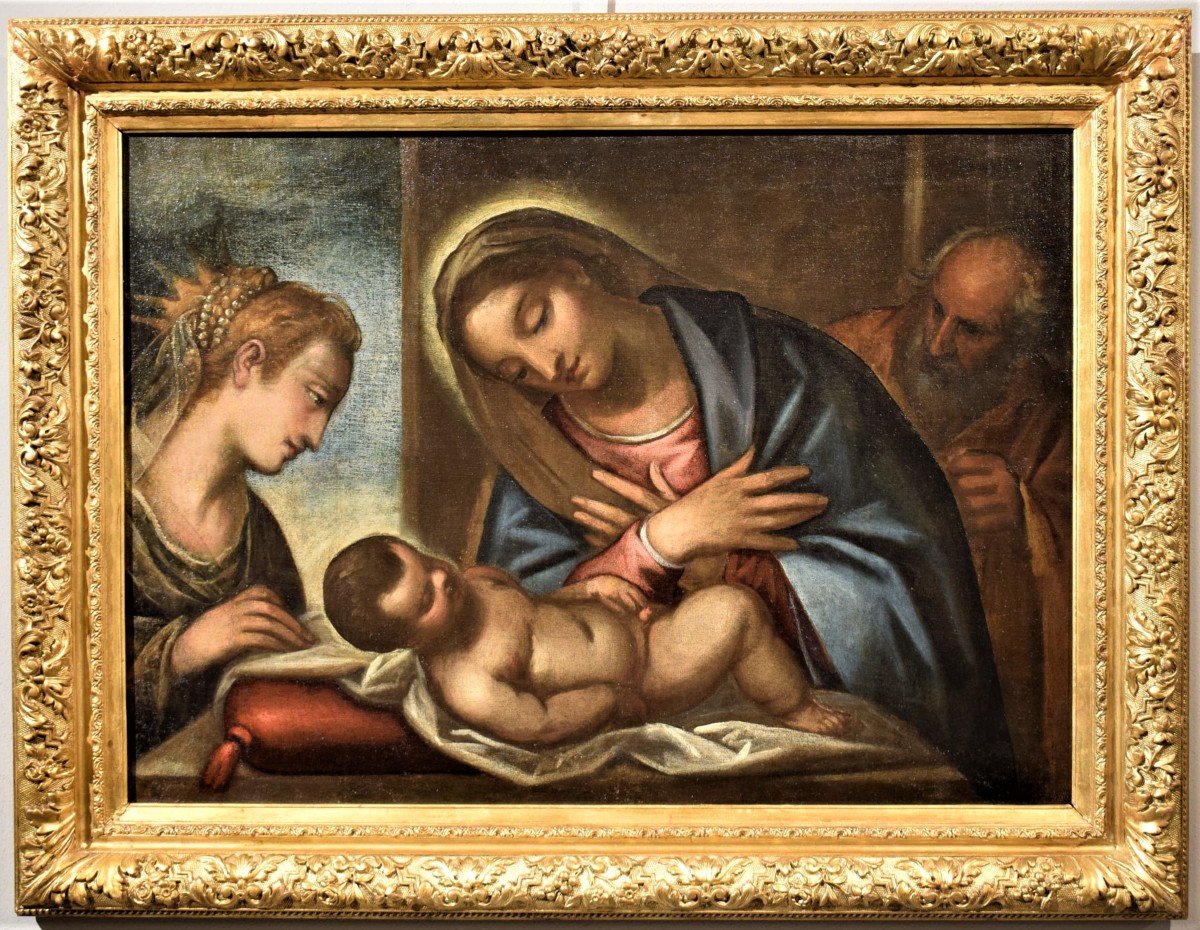 Sainte Famille  Avec Sainte Catherine - Atelier Luca Cambiaso,  XVIème