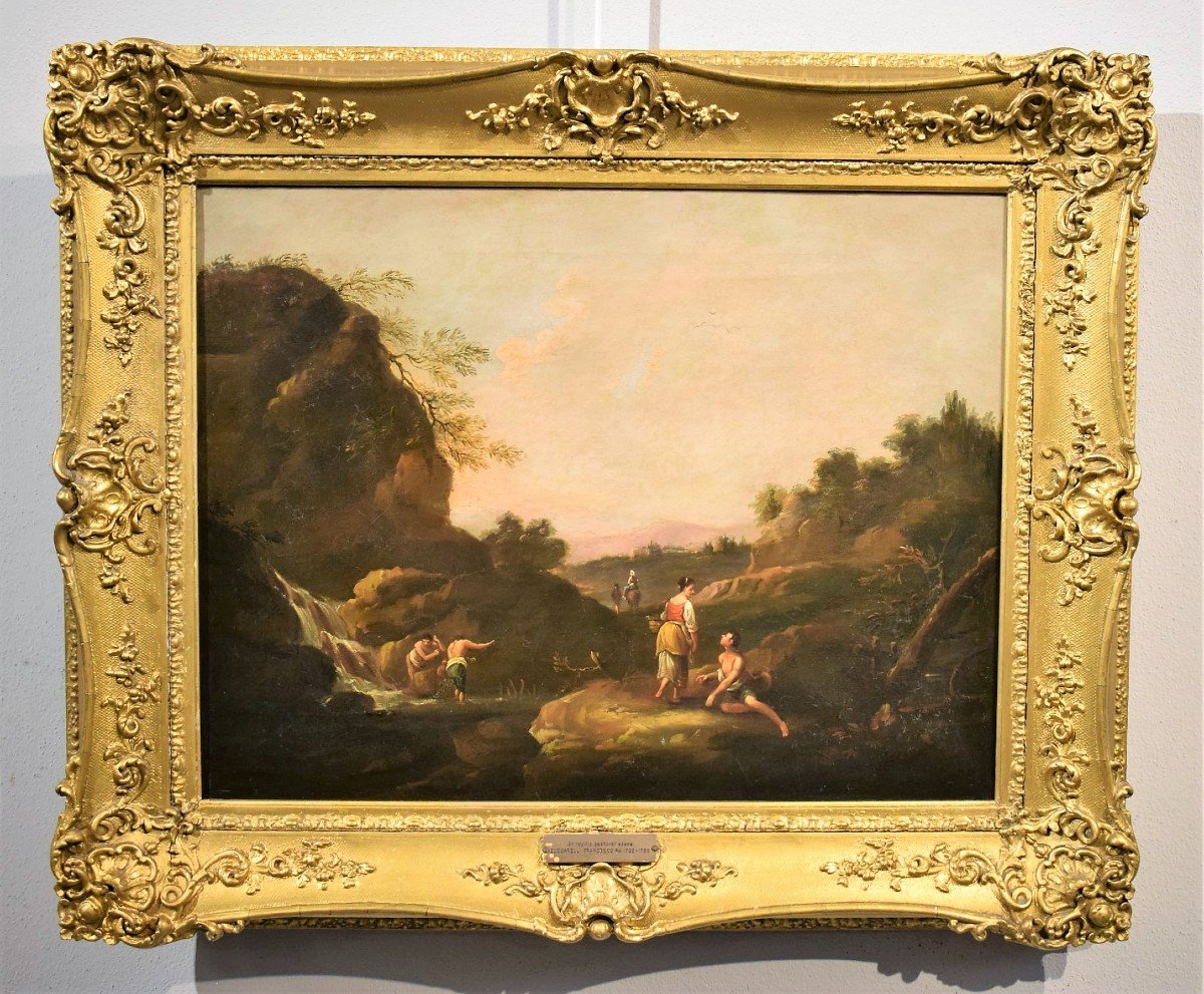 Idyllic Pastoral Landscape Workshop Of Francesco Zuccarelli Late 18th Century-photo-5