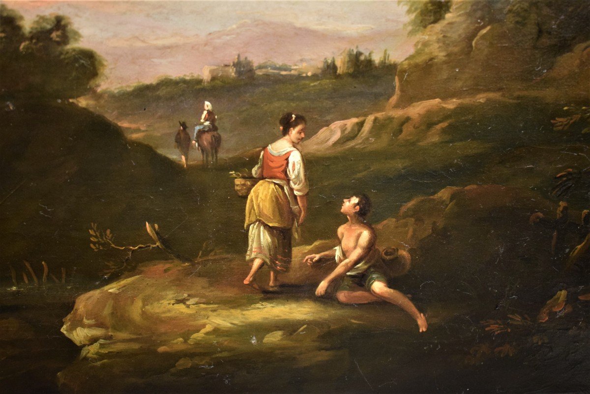 Idyllic Pastoral Landscape Workshop Of Francesco Zuccarelli Late 18th Century-photo-8