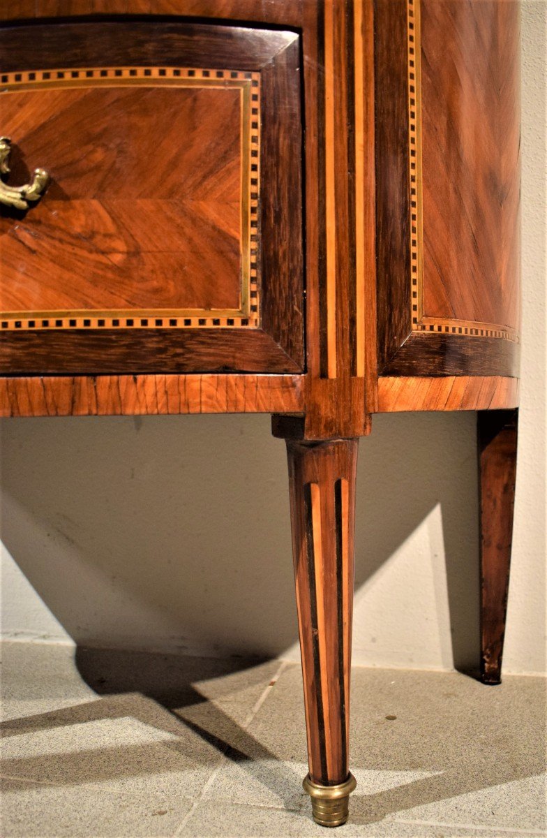 Petite Commode Louis XVI demi-lune  Turin,  1780 -photo-4