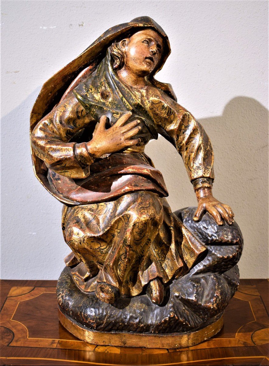 The Virgin Suffering Under The Carved And Gilded Wooden Cross-photo-2