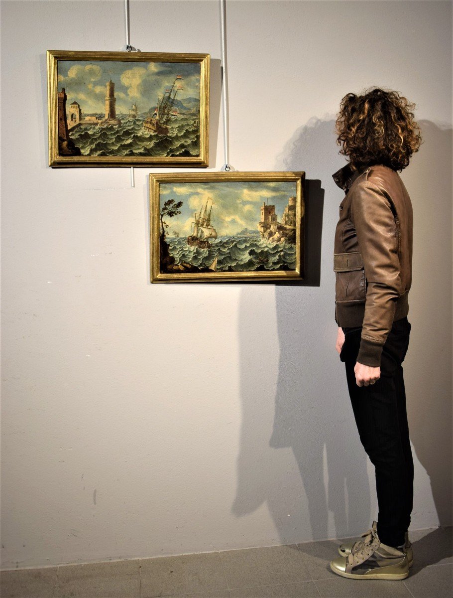 Marine orageuse  sur les côtes  Orazio Grevenbroeck (1676-1739)-photo-7