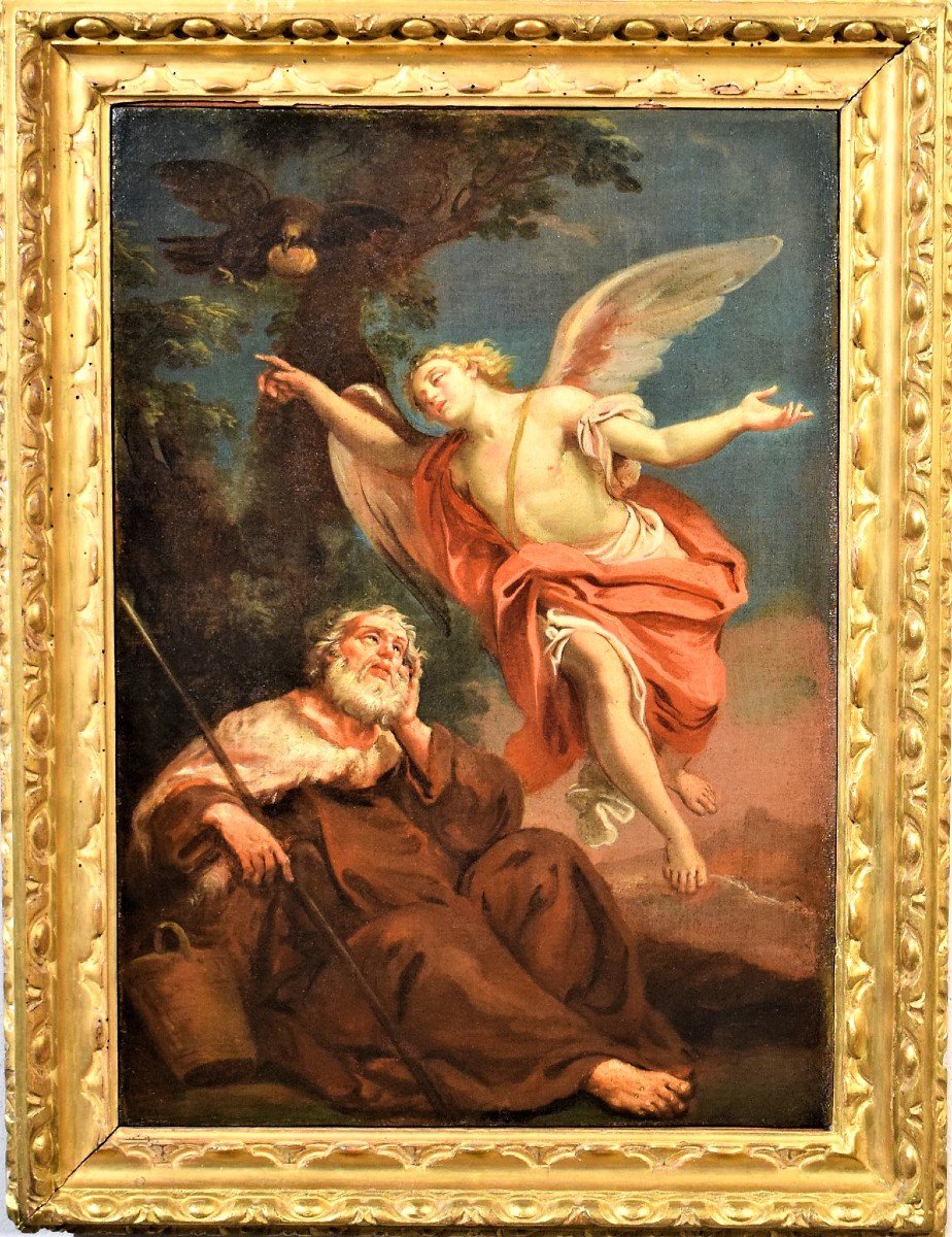 The Angel Of God Appears To The Prophet Elijah - Italian School Of The 17th Century