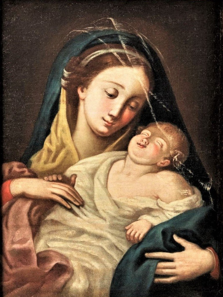 Vierge à l'enfant endormi  -  Maître émilien du '700