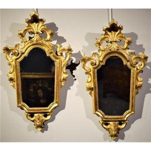 Paire de Miroirs Louis XV  - Venise, XVIIIème