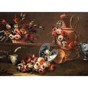 Nature morte aux pots de fleurs - Gaspare Lopez (1677 - 1732) 