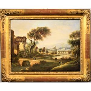 River Landscape - Workshop Of Paolo Anesi (rome 1697-1773)