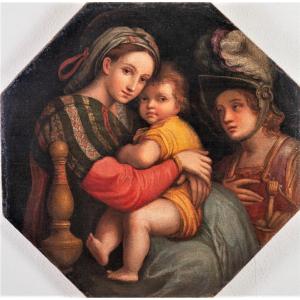 Madonna And Child With Archangel Michael - Tuscan School Of The End Of 16th C.