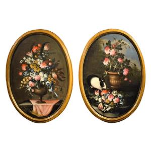 Pair Of Still Lifes Of Flowers - Giacomo Nani ( 1698-1755)