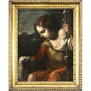 Saint John The Baptist As A Child - Emilian School Of The 17th Century