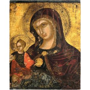 Vierge à l'Enfant - Tempera sur table fond doré - École crétoise-vénitienne - Fin du 16ème 