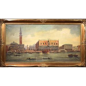 Venice, View Of St. Mark's Basin - F. Guarana, Late 19th Century