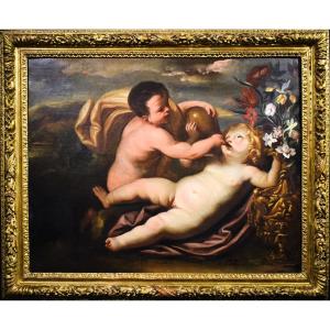 Bacchus enfant  - Atelier  Domenico Piola (Gênes, 1627 – 1703)