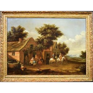 La cour de la taverne - David Teniers le Jeune (Anvers 1610 – Bruxelles 1690)