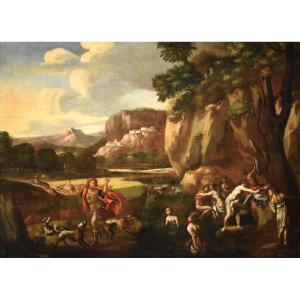 Diane et Actéon -  École romaine  - XVIIe siècle