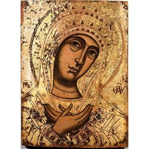 La Vierge de l'Annonciation - Icône grecque antique  - XVIIe siècle