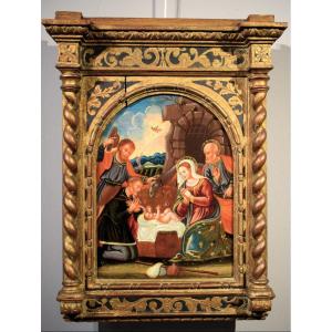 Adoration Of The Shepherds - Venetian-cretan Artist Of The 17th Century