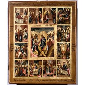 Great Russian Icon - The 12 Great Feasts - Palekh School