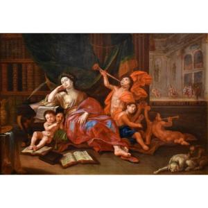 Allégorie du Théâtre, de la musique et de la littérature - Van Loo (Nice 1705 - Paris 1765)