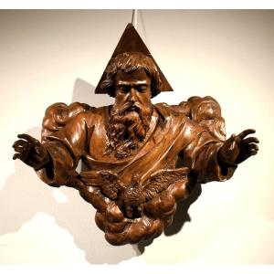 Dieu le Père et la colombe du Saint-Esprit - Art baroque italien - Rome, XVIIe siècle