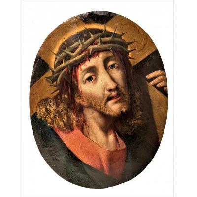 Christ - Michael Coxie (malines 1499-1592) Oil On Canvas