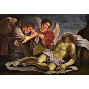 Christ mort pleuré par deux Anges - Bologne XVIIème  (Guercino)