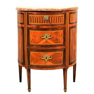 Small Louis XVI Half-moon Chest Of Drawers Turin, 1780