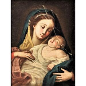 Vierge à l'enfant endormi  -  Maître émilien du '700