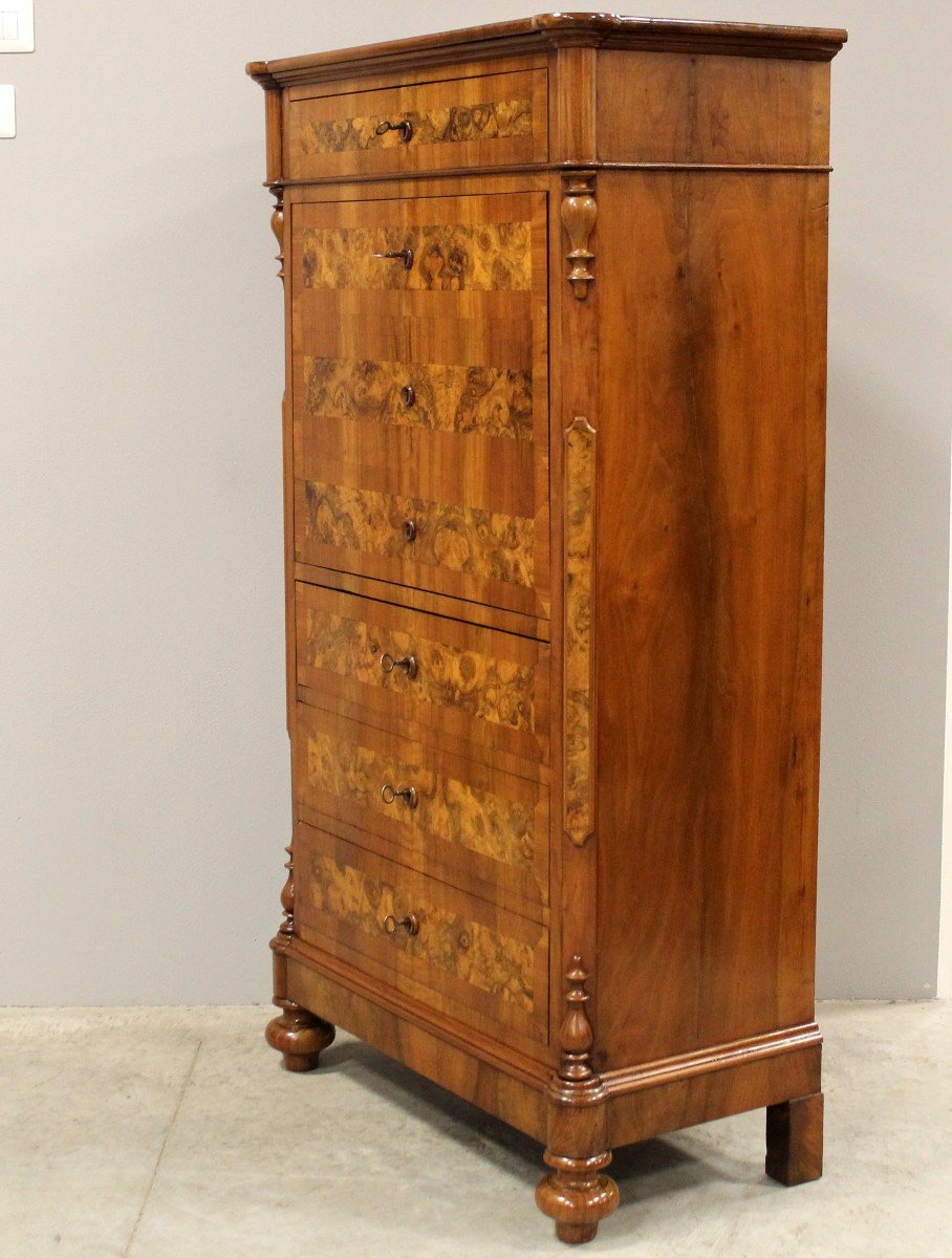 Antique Louis Philippe Secretaire In Walnut - Italy 19th-photo-3