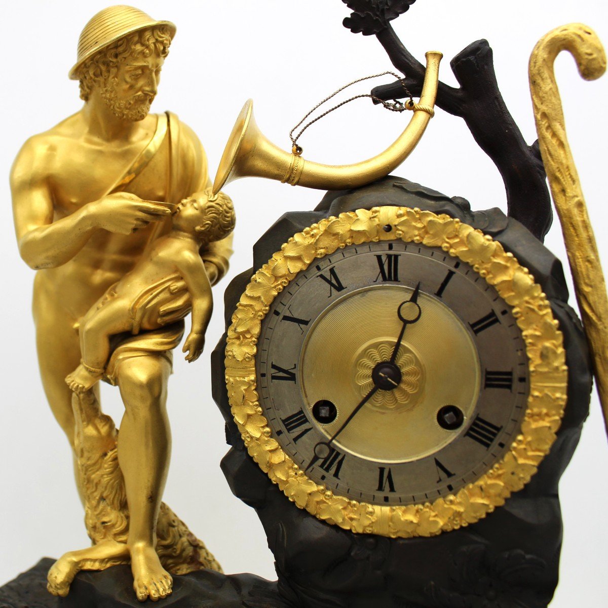 Antique Restoration Pendulum Mantel Clock Ormolu In Bronze - 19th-photo-2